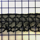 Ruffled Lace Trim - 2.5-inch Black
